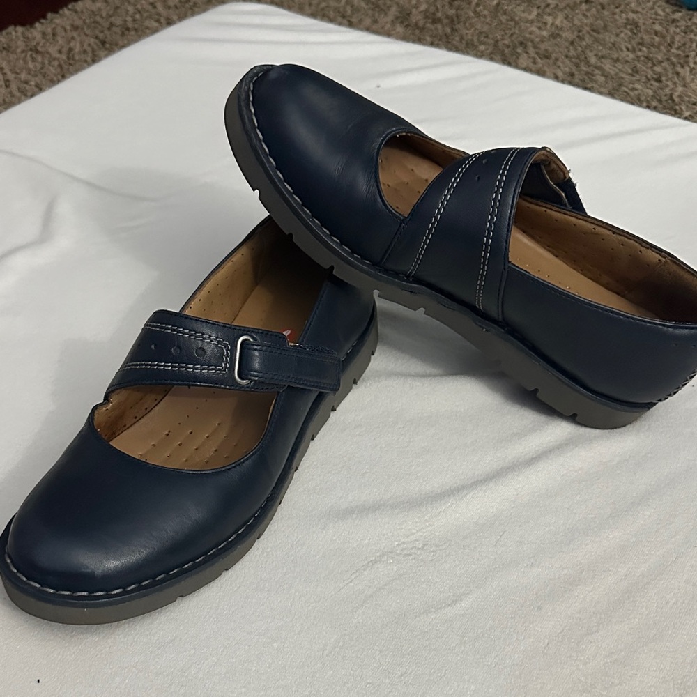 Clarks Navy Leather Shoes